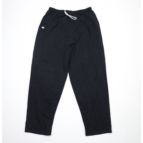 Vintage 90s Russell Athletic 2XL Faded Lightweight Wide Leg Sweatpants Black - Picture 1 of 10